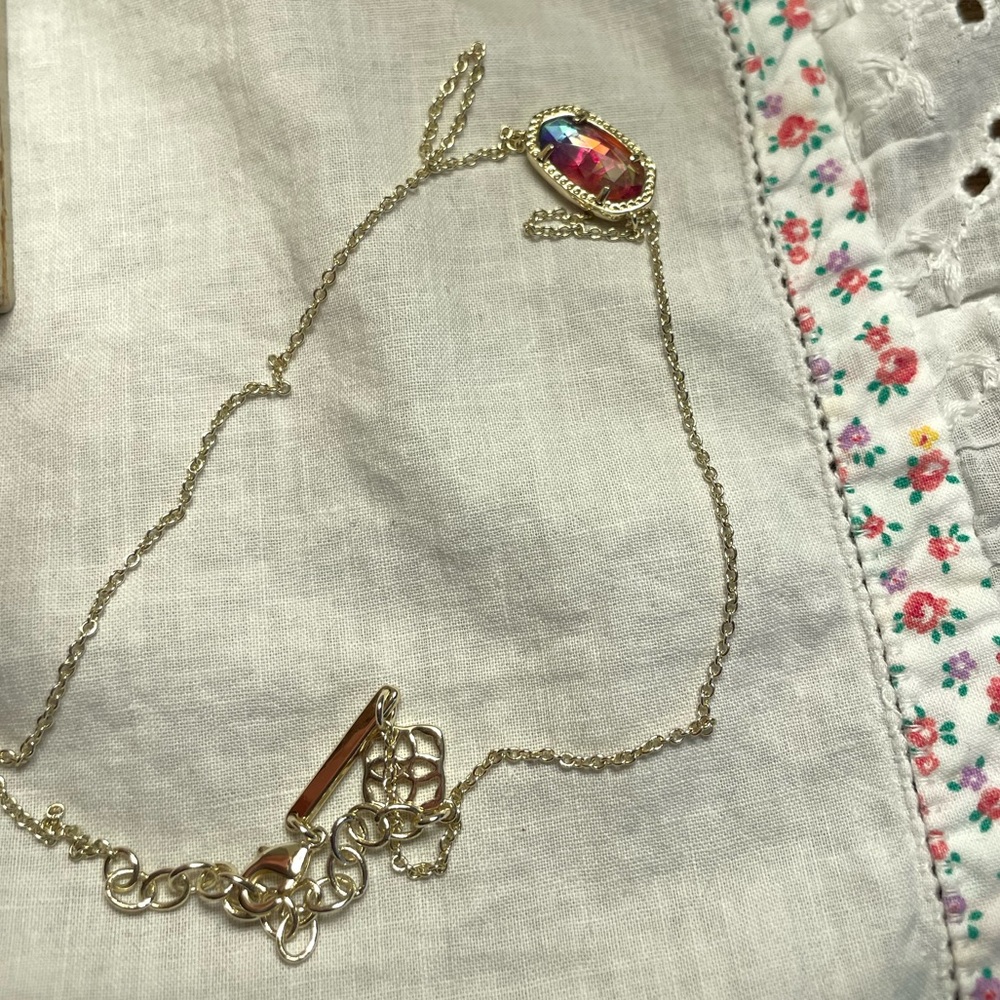 KENDRA SCOTT ELISA WATERCOLOR ILLUSION GOLD CHAIN NECKLACE